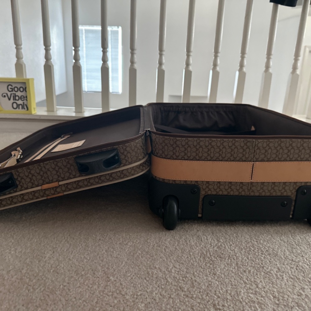 COACH coach canvas leather signature carry case F05421 beige - Picture 7 of 9